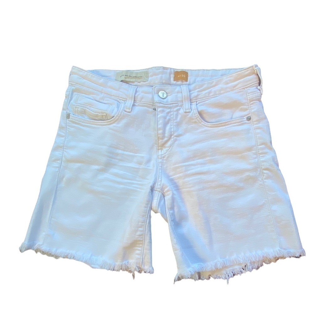 Pilcro and the Letterpress Women's White Denim Cutoff Shorts size 26